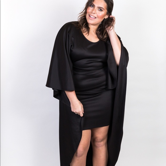 Plus Size Caped Back Dress - Picture 2 of 5